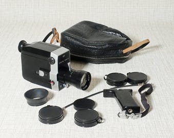 希少なビンテージソビエト製クォーツズームムービーカメラ、動作確認