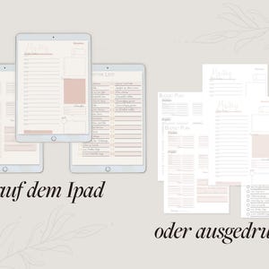 Das journal auf dem Ipad und ausgedruckt