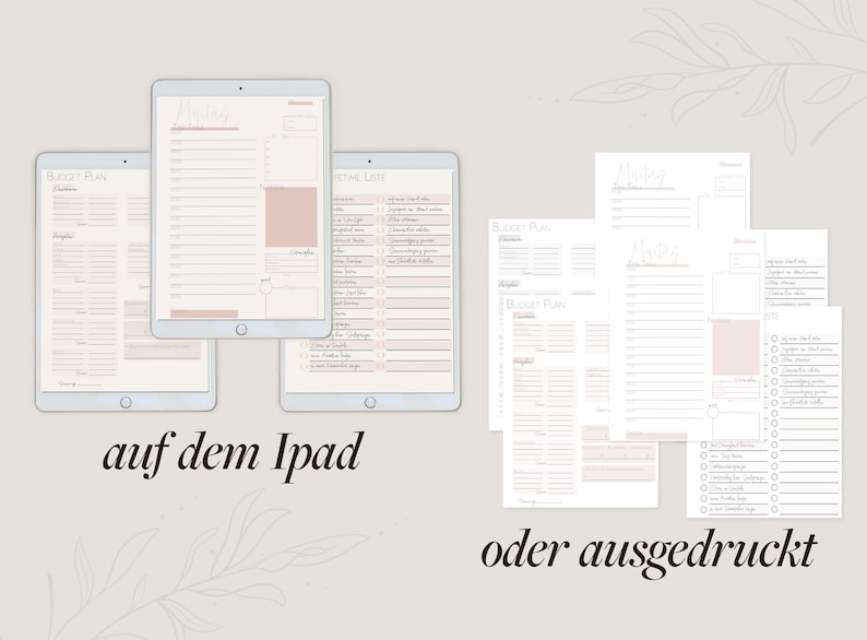 Das journal auf dem Ipad und ausgedruckt