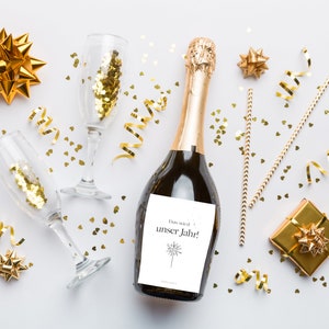 New Year's gift champagne label to print out yourself with the beautiful sentence This will be our year Guest gift for the New Year's Eve party image 9