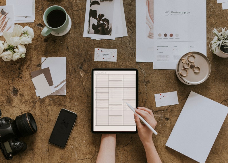 Das Bullet Journal auf dem Ipad mit Einkaufsliste