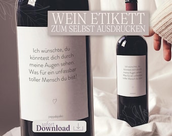 Geschenk für beste Freundin | Weinetikett zum Selberausdrucken DIY | Herzensgeschenk zum Aufbauen & Stärken | Wein Flaschen Etikett Download