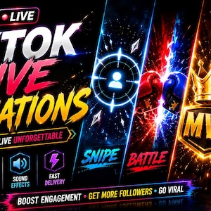 TikTok Live Animations Pack: Tap Tap, Gloves, Snipe Effects (Digital Download)