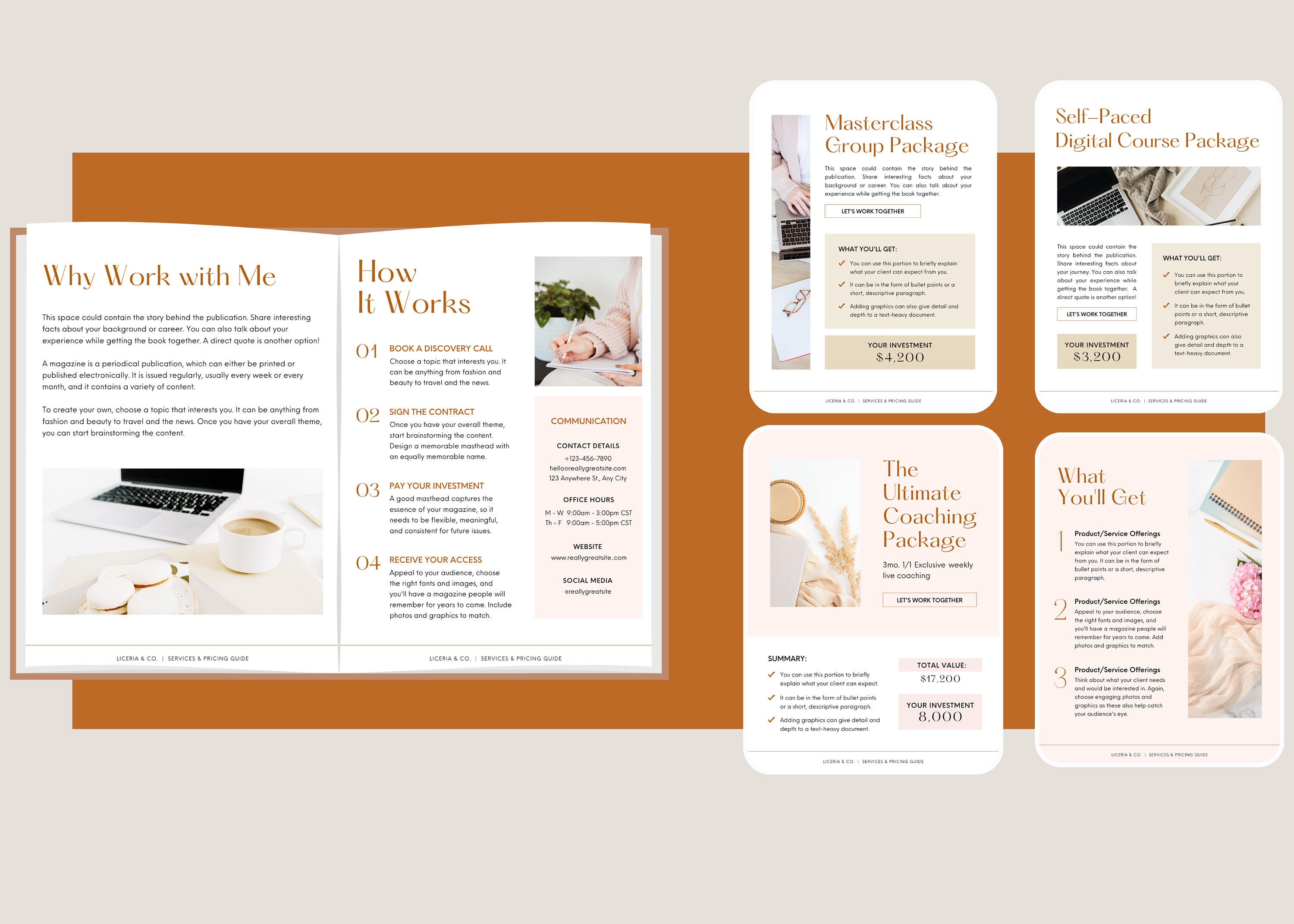 Services & Pricing Guide Client Brochure Template: Portfolio, Case ...