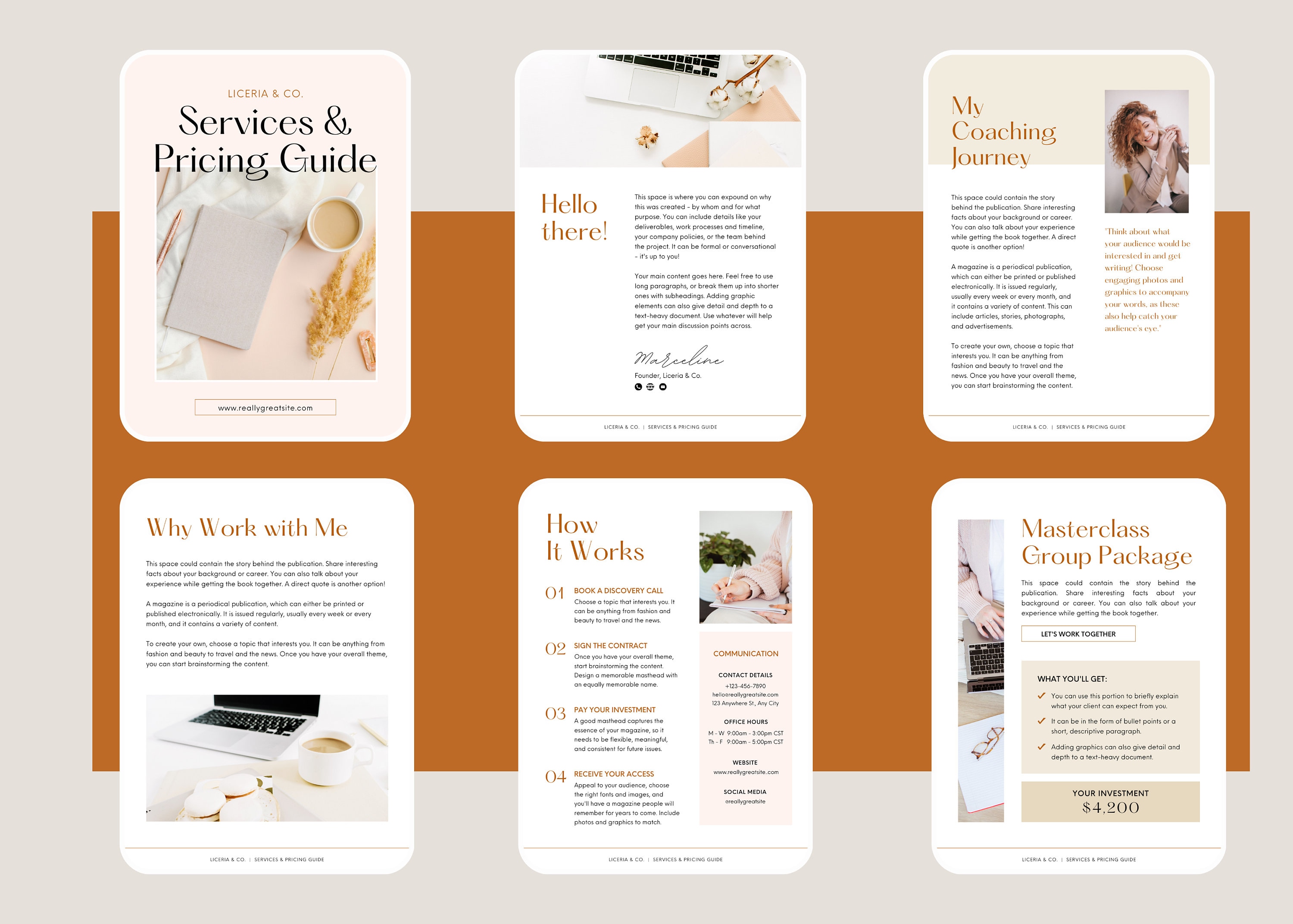 Services & Pricing Guide Client Brochure Template: Portfolio, Case ...
