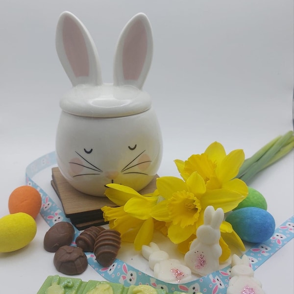 Easter Bunny Wax Burner and Melts Gift Box, Ideal gift for Easter, Chocolate Egg, Spring Awakening,