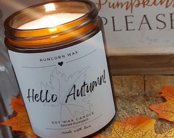 Pumpkin Spice Scented Candle Gift Box: Autumn Soy Wax Candle