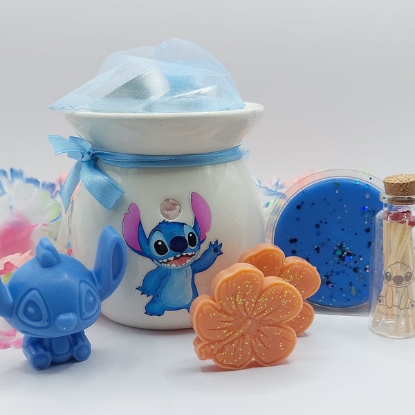 Disney Lilo & Stitch inspired Wax Burner and Melts Gift Box, Ideal gift for Stitch fan, Birthday, any occasion Disneyland Disney World gift