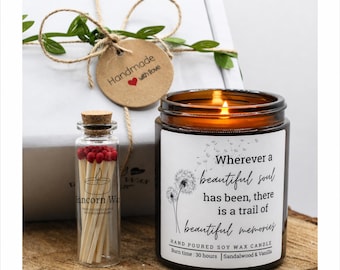 Bereavement Candle Gift Box Personalised Soy Wax Sympathy Present for grief friend family Hug care package keepsake thinking of you