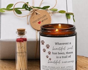 Pet Memorial Candle Gift for Cat or Dog Loss In Loving Memory Keepsake Thoughtful Sympathy Remembrance Present for Pet Owners family