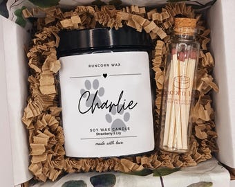 Personalised Pet Memorial Candle, Soy Wax Bereavement Gift for Friend, Family