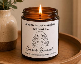 Personalised Dog Breed Soy Wax Candle • Any Breed Gift, Dog lover present birthday,  Christmas, quality fragrance mum dad