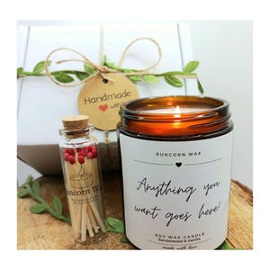 Custom Text Candle  •  Personalised Message Gift • Soy wax vegan friendly • For him her mum wife colleague • Funny text Fast delivery