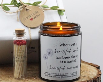 Bereavement Candle Gift Box Personalised Soy Wax Sympathy Present for grief friend family Hug