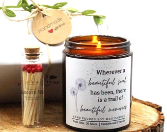 Bereavement Candle Gift Box Personalised Soy Wax Sympathy Present for grief friend family Hug