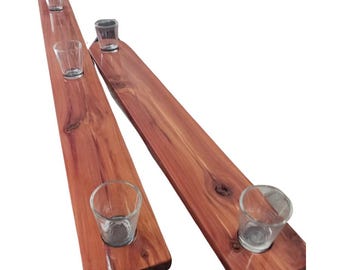 Shotski. Handmade in the USA. for 2,3, or 4 people. Magnetic Shot glass holder. Personalization Available. Free shipping in Contiguous USA.