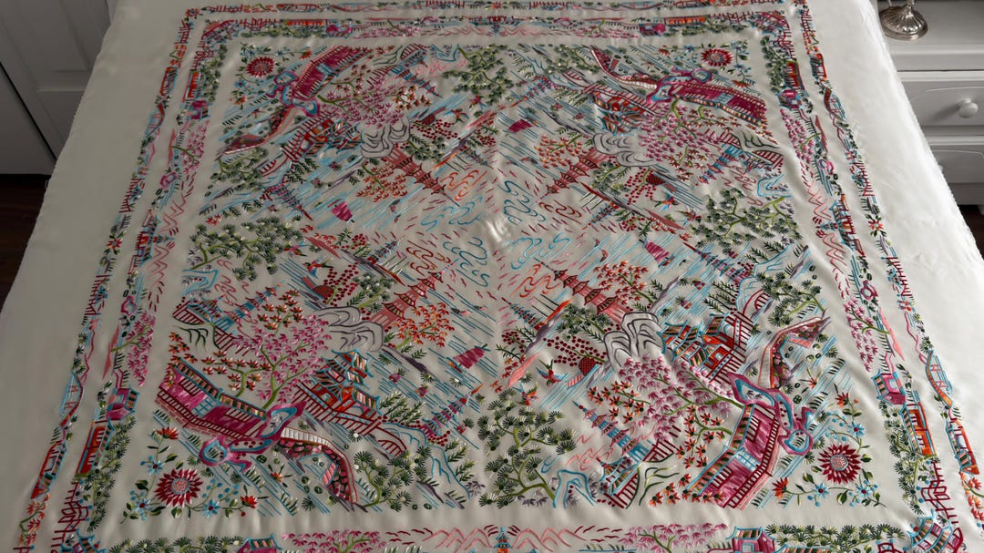 20's Silk and Hand Embroidered “Manton De Manila” Shawl
