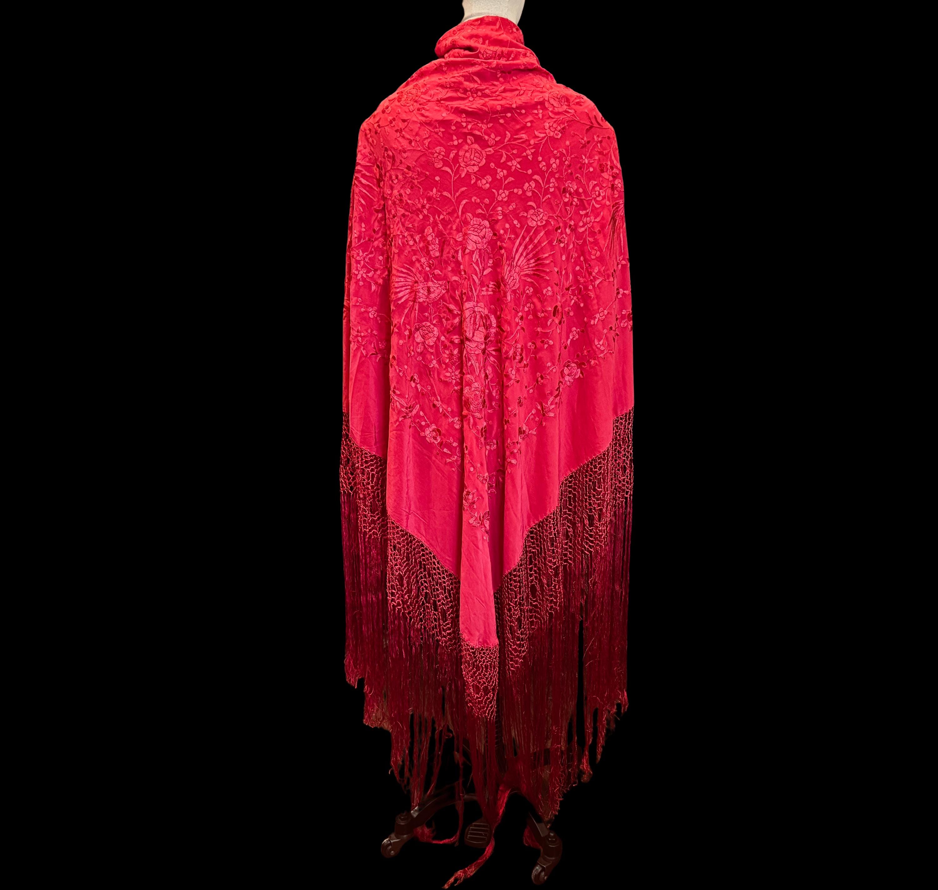 Flamenco shawl red - Etsy 日本