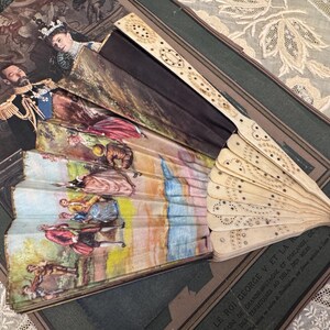 Antique Hand Fan – Pastoral Scene, Signed “M. Dietz” – Late 19th / Early 20th Century
