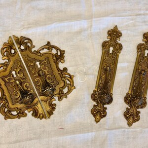 Antique Bronze Furniture Hardware Set Rococo Cabinet Handles Ornate Drawer Pulls