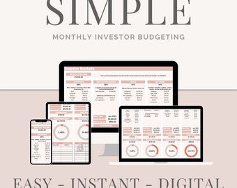 MONTHLY Budget Spreadsheet Template | Barefoot Investor Buckets | Planner & Tracker | Financial Planning | Beige |Personal Finance Organizer