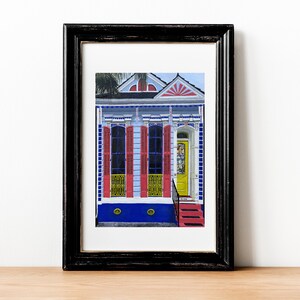 Blue Marigny House Print