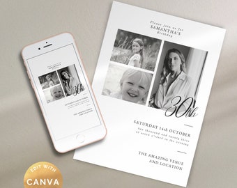 EDITABLE Invitation Digital Download Canva Template - Etsy