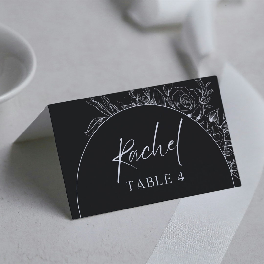 RIP Twenties Food Tent Card, Buffet Folded Labels, Gothic Black & White ...