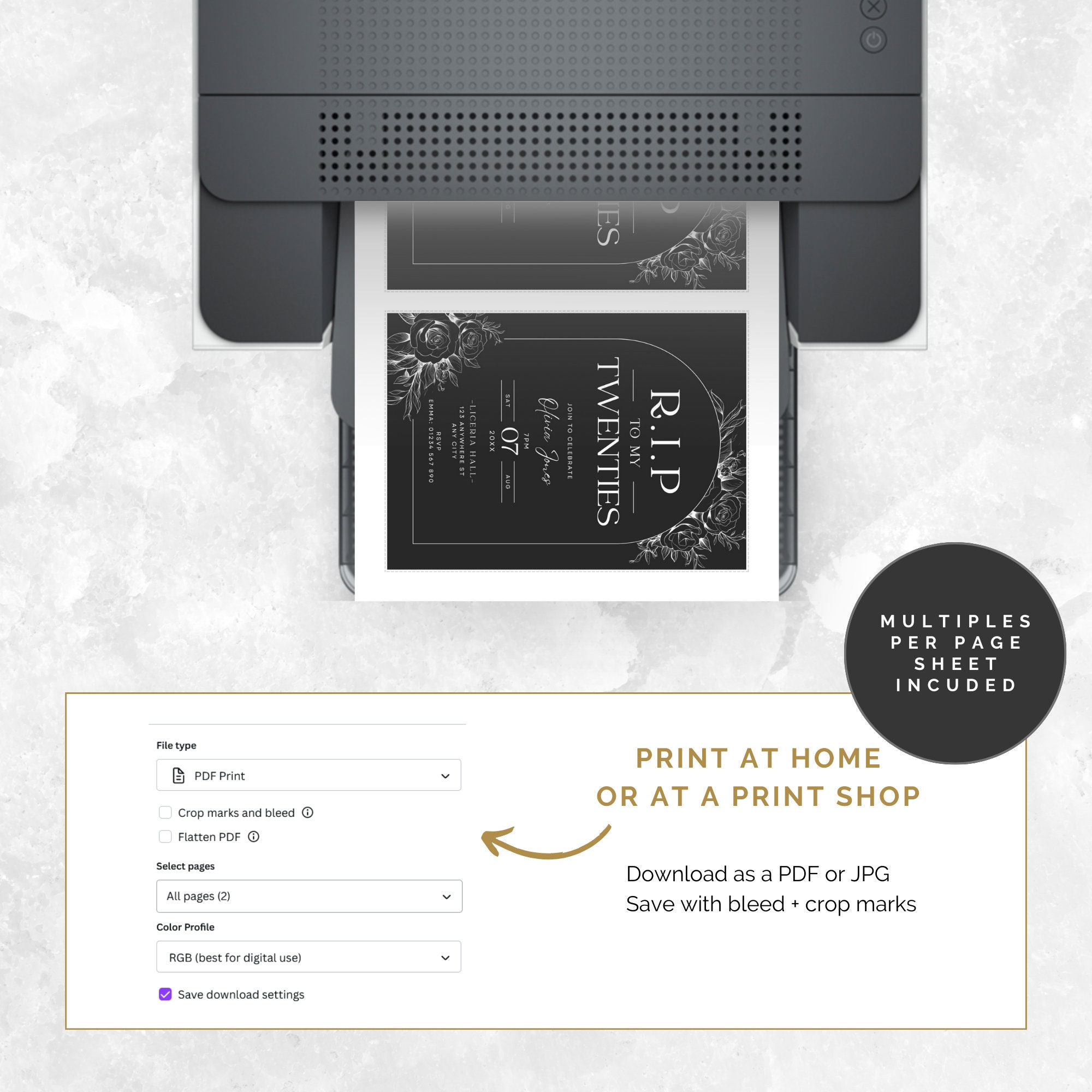 RIP Twenties Party Signs Pack, Funny Canva Templates for 30th Birthday ...