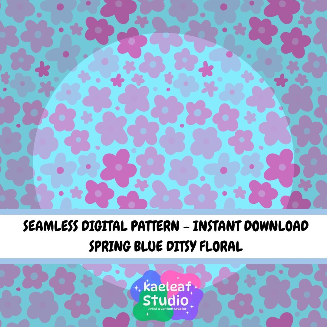 Blue Spring Ditsy Floral Seamless Pattern – Digital Download, Digital ...