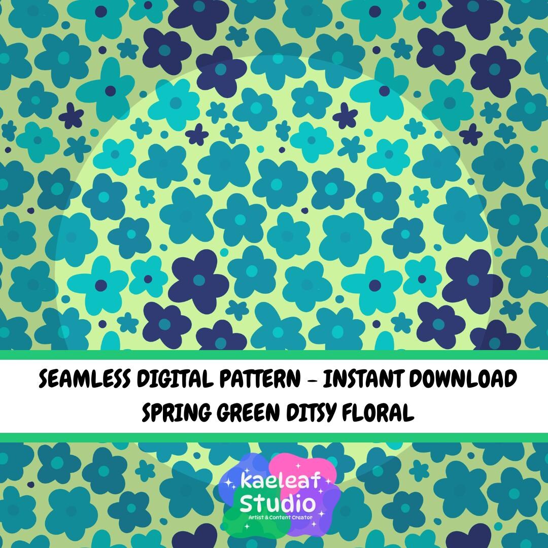Green Spring Ditsy Floral Seamless Pattern – Digital Download, Digital ...