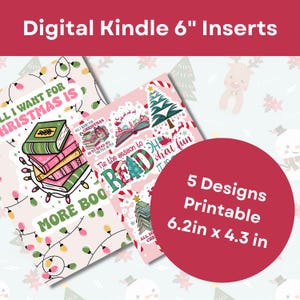 Thème du livre de Noël - Étui pour Kindle 6 pouces (téléchargement numérique)