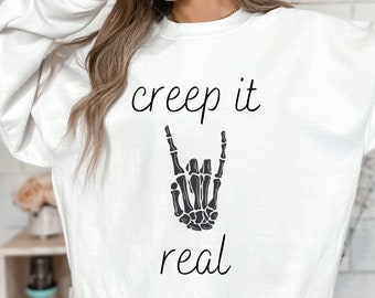 Creep it real SVG, Cute fall Png, Fall Png, Autumn Png, Halloween Pumpkin svg, SVG for shirt, Skeleton svg,Halloween sign svg