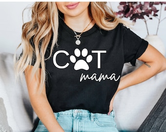 Cat Mama Svg, Cat Mom Svg, Cat Mother Svg Cut File For Cricut, Cat Png Shirt Design Silhouette Cutting File Instant Download