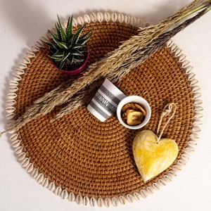 Rattan-Tischset - Braun - 40 cm Durchmesser