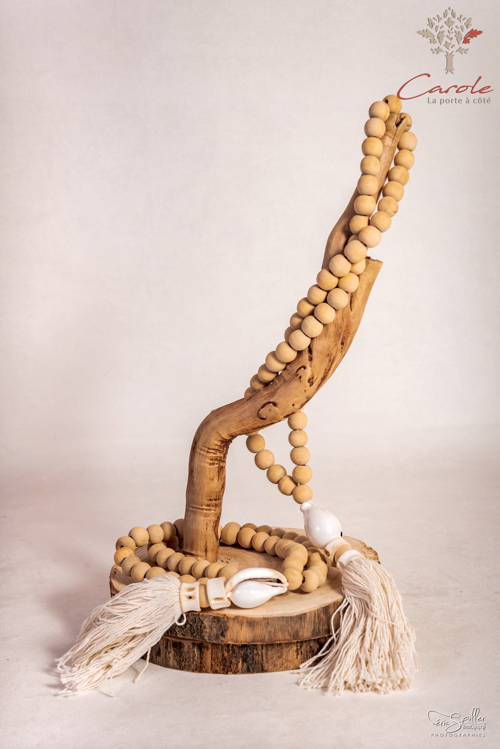 Collier d'ornement Coquillage avec Perle de Bois