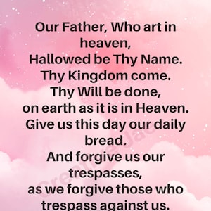 Il Padre Nostro, Cartolina di preghiera del Padre Nostro. A5 con busta / Cattolica / Cristiana / Regalo / Ricordo / Santo