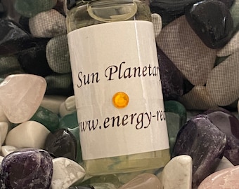 Aceite Mágico Planetario del Sol Botella de 10 ml. - Con cristales. Astrología, Unción, Regalo