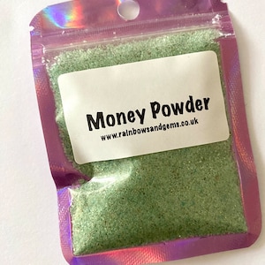 Hoodoo Money Powder, sobre de 20 g, gana dinero, atrae dinero, abundancia, finanzas, mezcla hecha a mano.