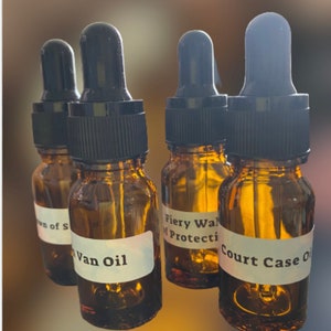 Hoodoo Magickal Oils, Court Case, Van Van, Crown of Success, Fiery Wall of Protection.