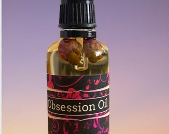 Aceite perfumado Obsession, frasco gotero de 50 ml, con hierbas y cristales