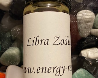 Aceite Mágico del Zodiaco Libra (10 ml) - Con cristales. Astrología, Unción, Regalo