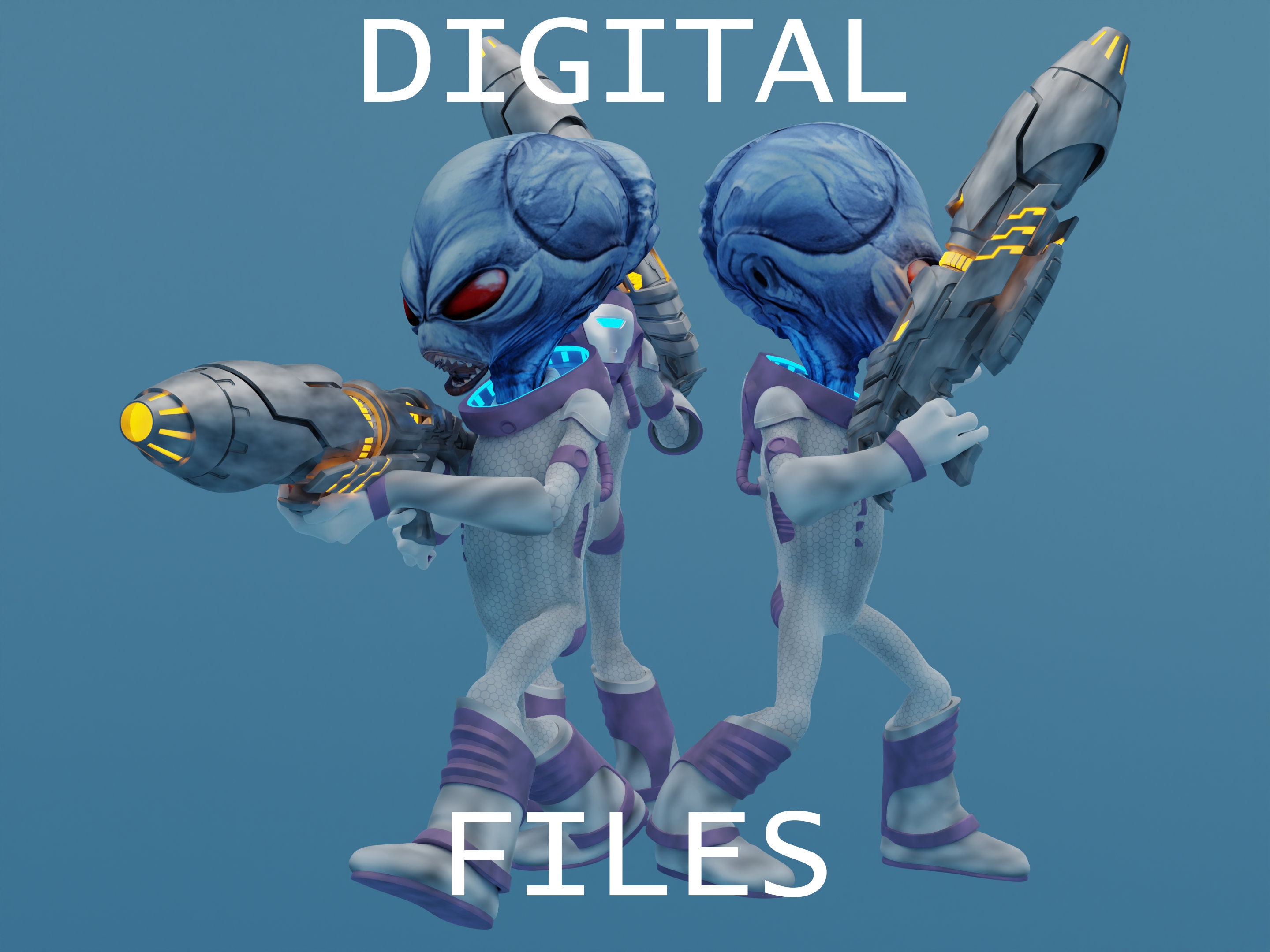 Crypto Statue Trio Pack (destroy All Humans) - 3D Printing Files - Etsy