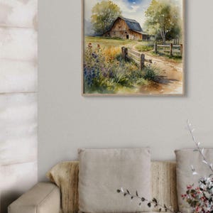 Old Barn Painting | Set of 4 Watercolor Prints | Prints of Old ...