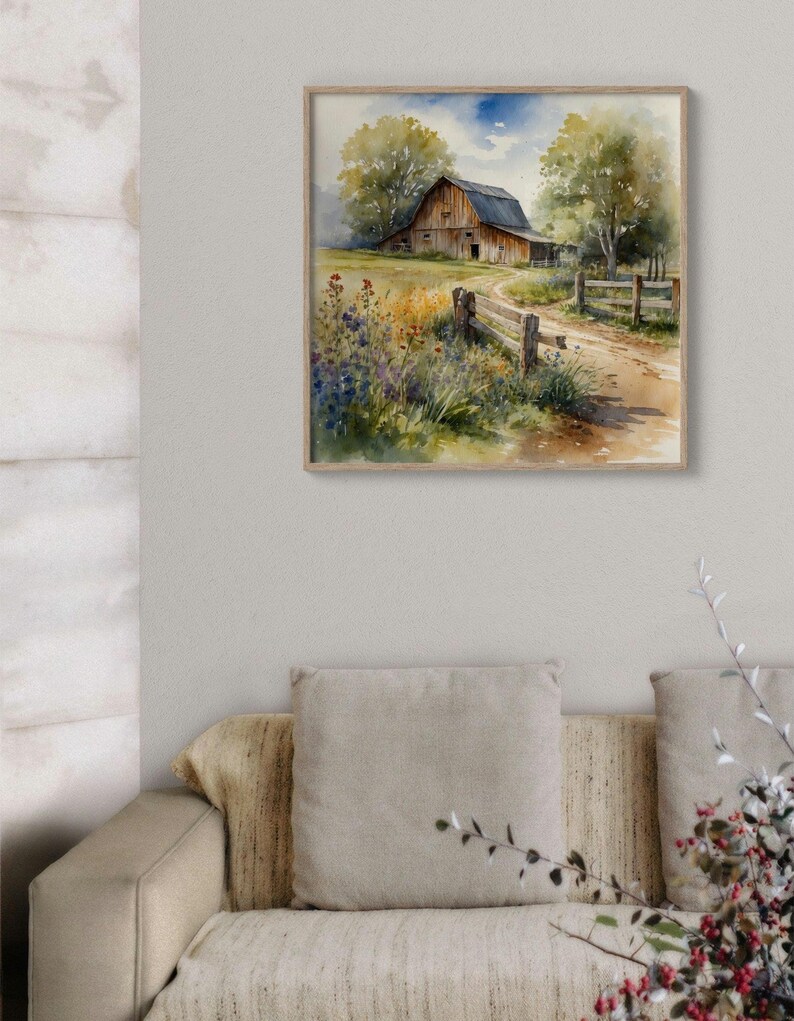 Old Barn Painting | Set of 4 Watercolor Prints | Prints of Old ...