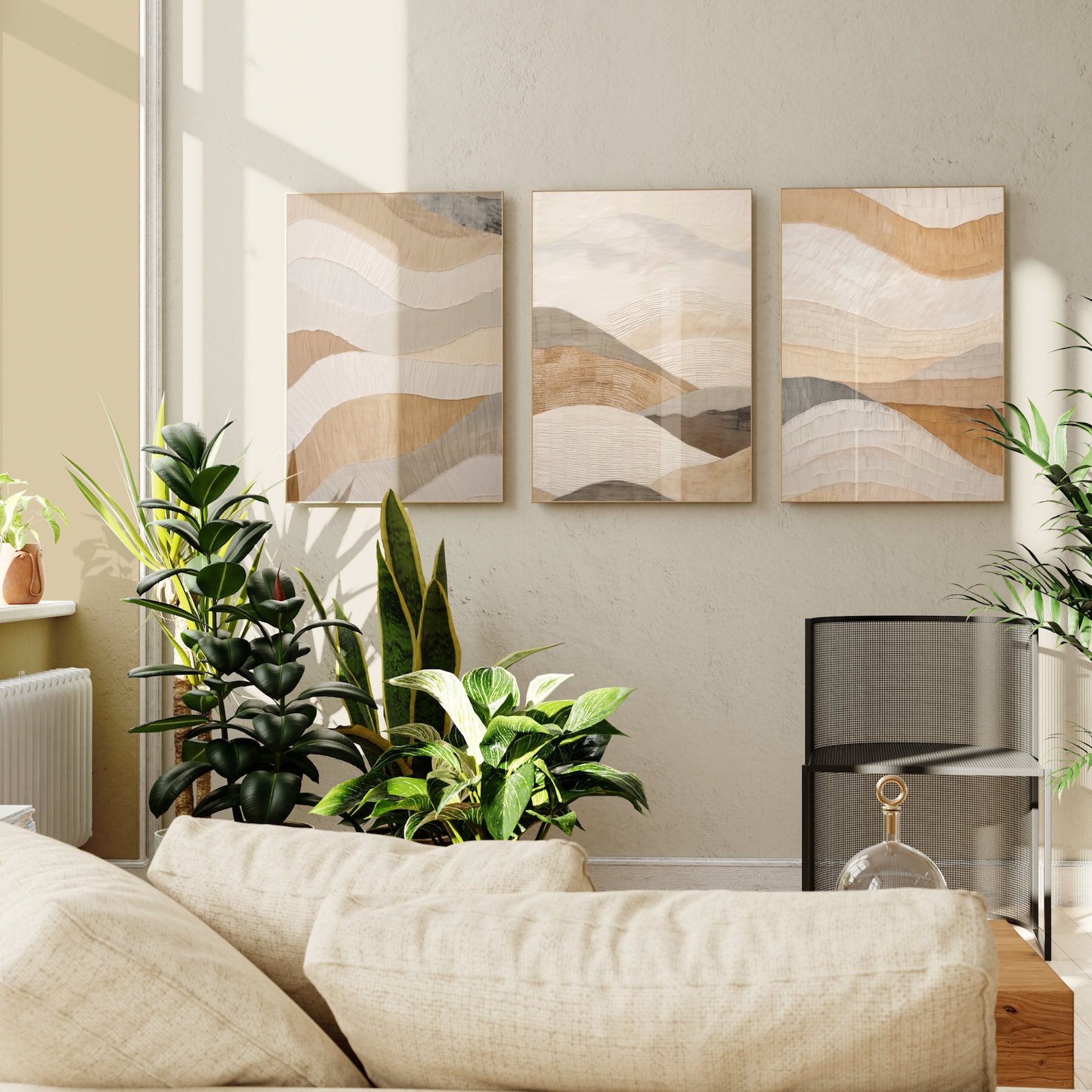 Wabi Sabi Wall Art - Set of 3 Prints. Natural Colors, Textured Wabi ...