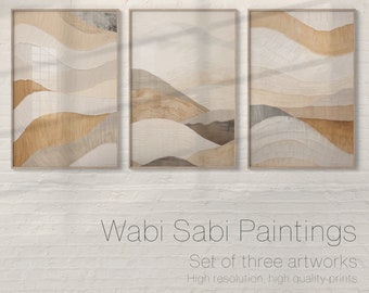 Wabi Sabi Wall Art - Set of 3 Printable Artworks. Beautiful Wabi Sabi ...