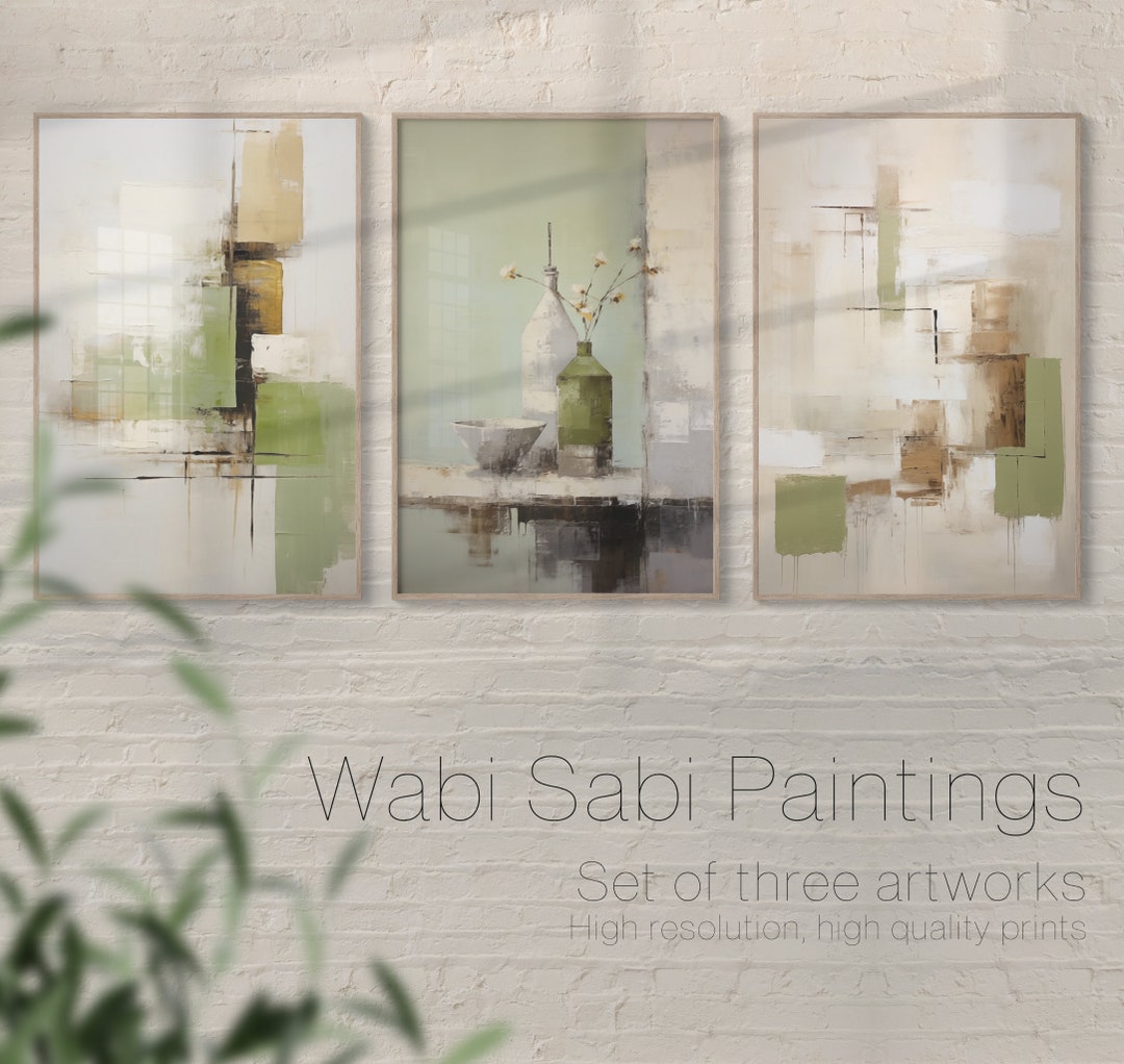 Wabi Sabi Wall Art - Set of 3 Printable Artworks. Beautiful Wabi Sabi ...
