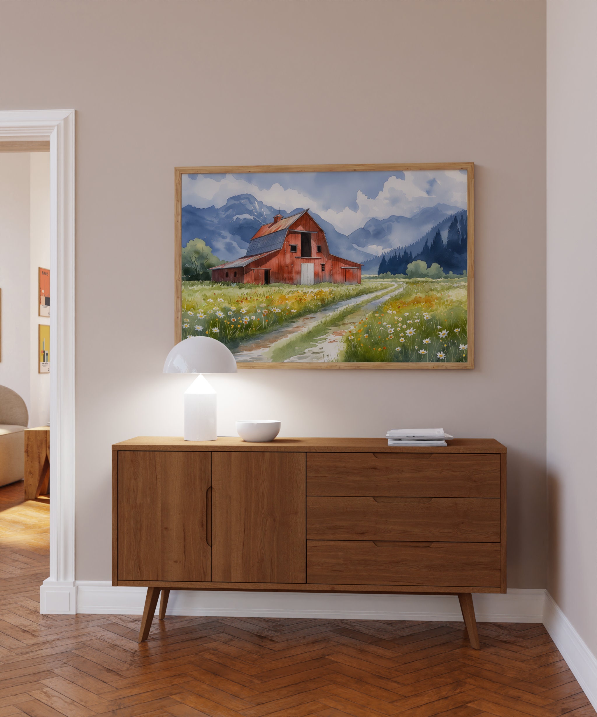 Old Barn Painting | Bundle of 4 Watercolor Prints | Prints of Old Red ...