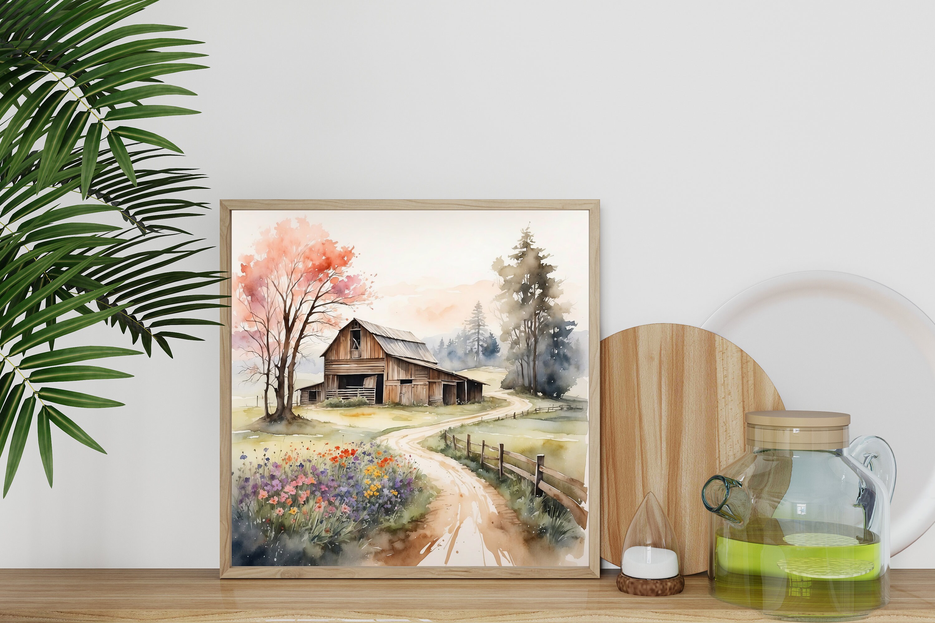 Old Barn Painting | Set of 4 Watercolor Prints | Prints of Old ...